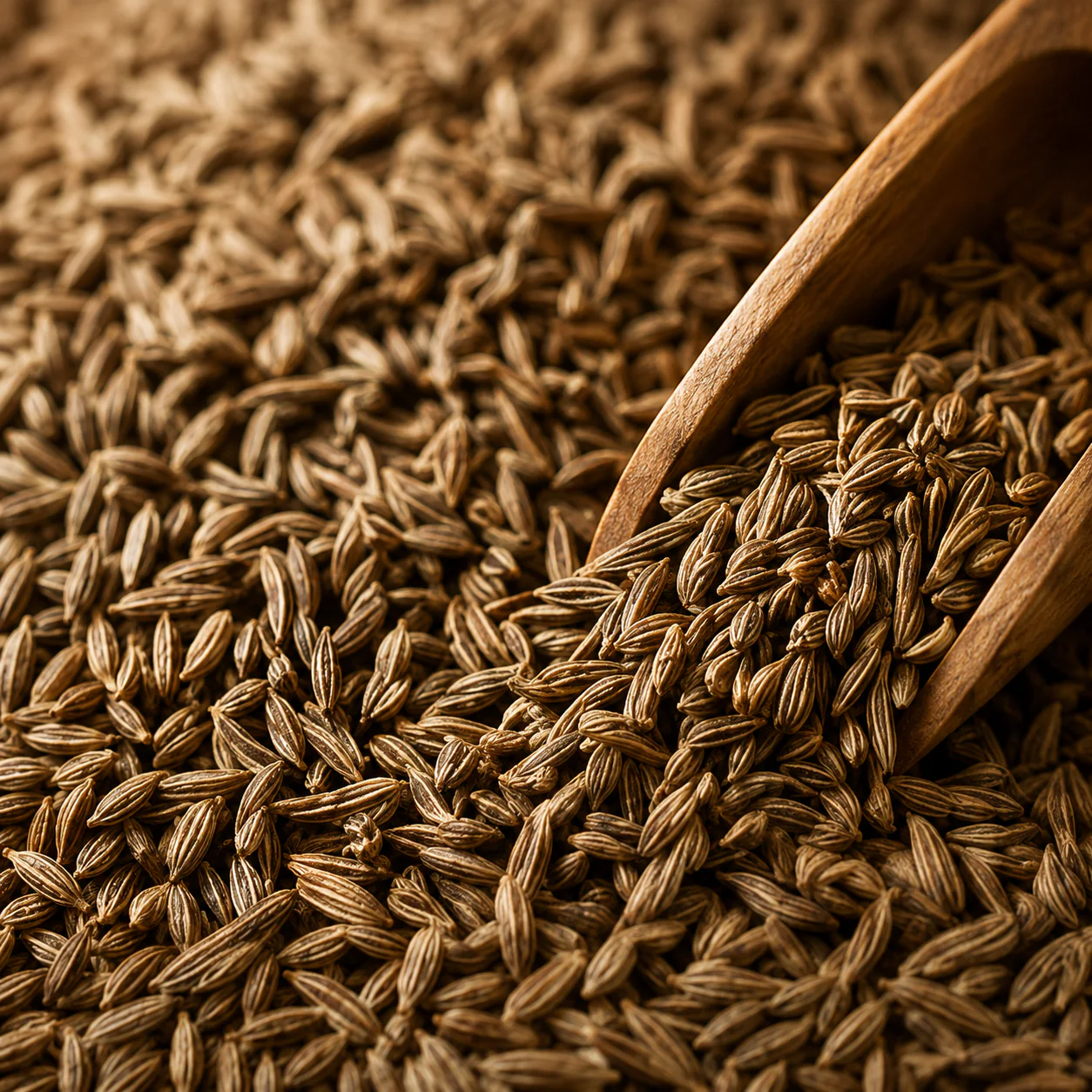 Close-up texture of Indian cumin seeds